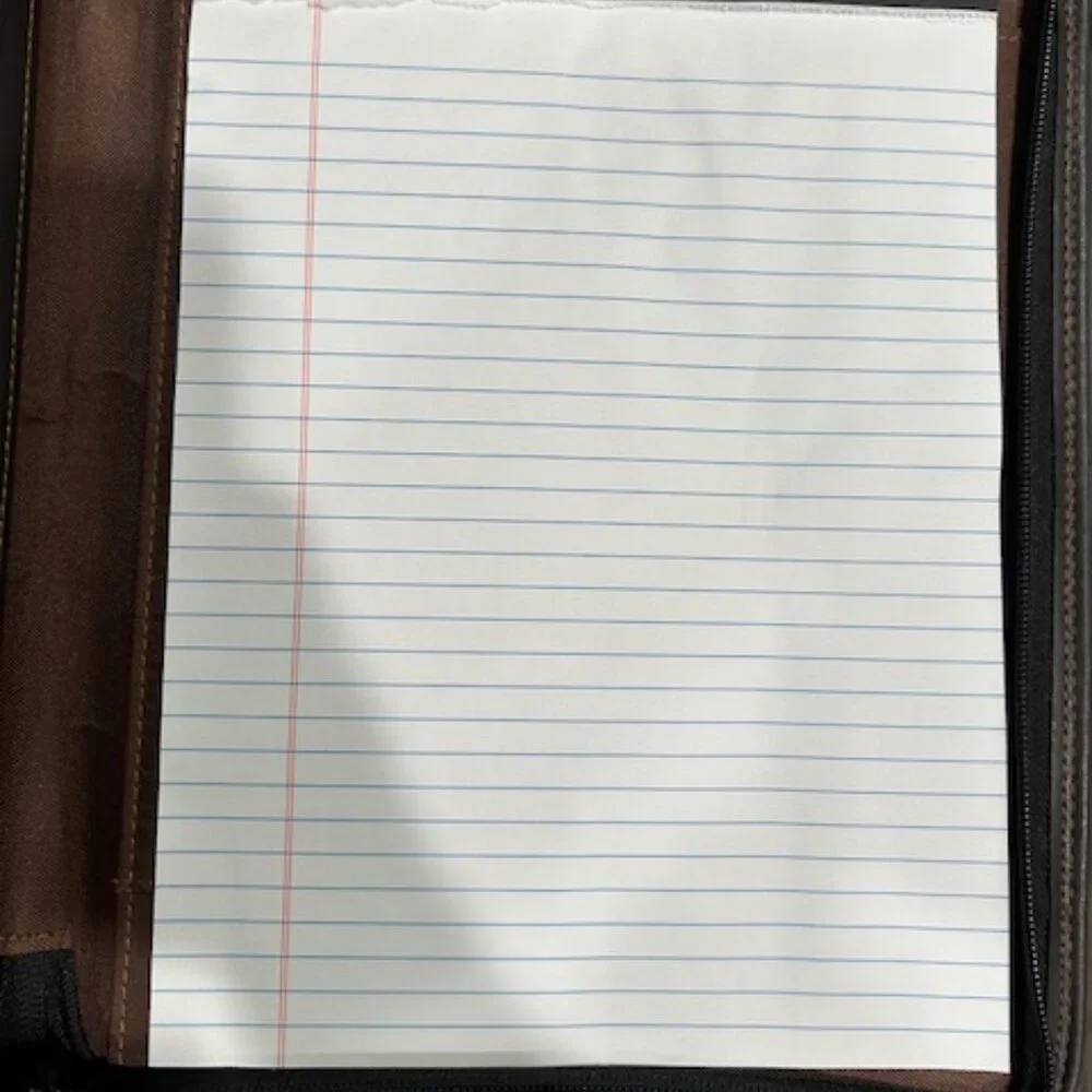 Vegan Leather 13.5x10.5 Binder Organizer Portfolio w/ Notepad zippered